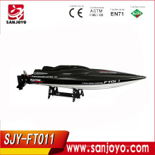 Rc Boat Feilun FT011 Brushless Motor Boat Water Cooling Barco de carreras de alta velocidad 65CM RTR 2.4GHz 50km / h SJY- FT011